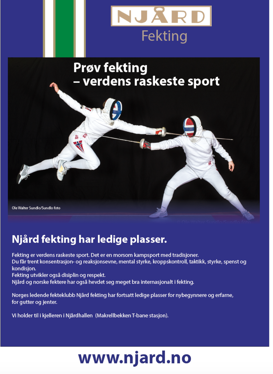 Fortsatt ledig på noen fektekurs høsten 2018! Ta med venner og prøv.